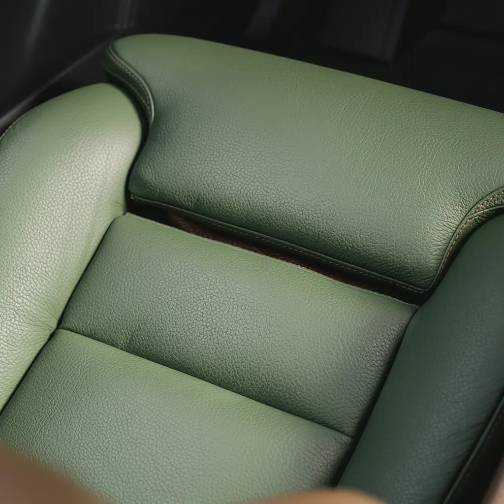Lite Olive Leather Effect Fabric
