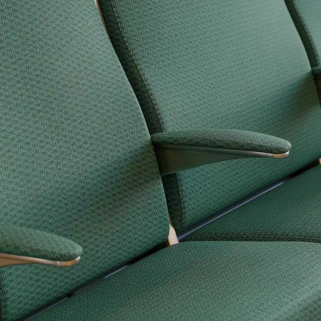 York Weave Toft Green Patterned Fabric